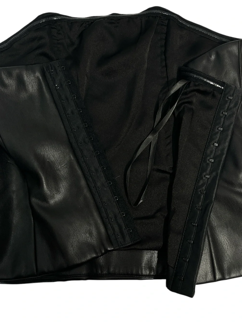 NWT Staud Tracing Top in Black Size 0 Faux Leather